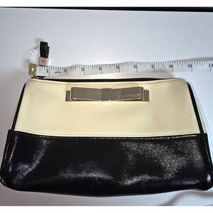 Victoria's Secret Travel Cosmetic Bag Ivory Black Gold‎ Bow
